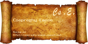 Csepreghy Emese névjegykártya
